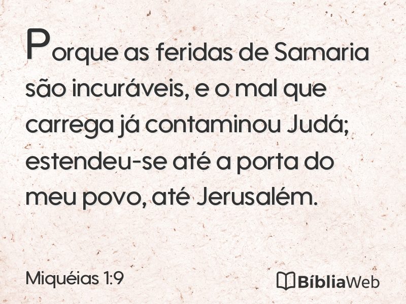 Miquéias 1:9 em imagem para compartilhar