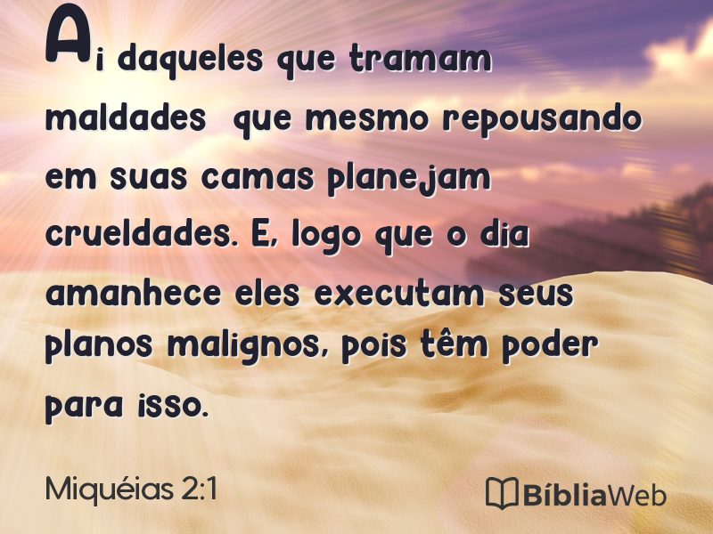 Miquéias 2:1 em imagem para compartilhar