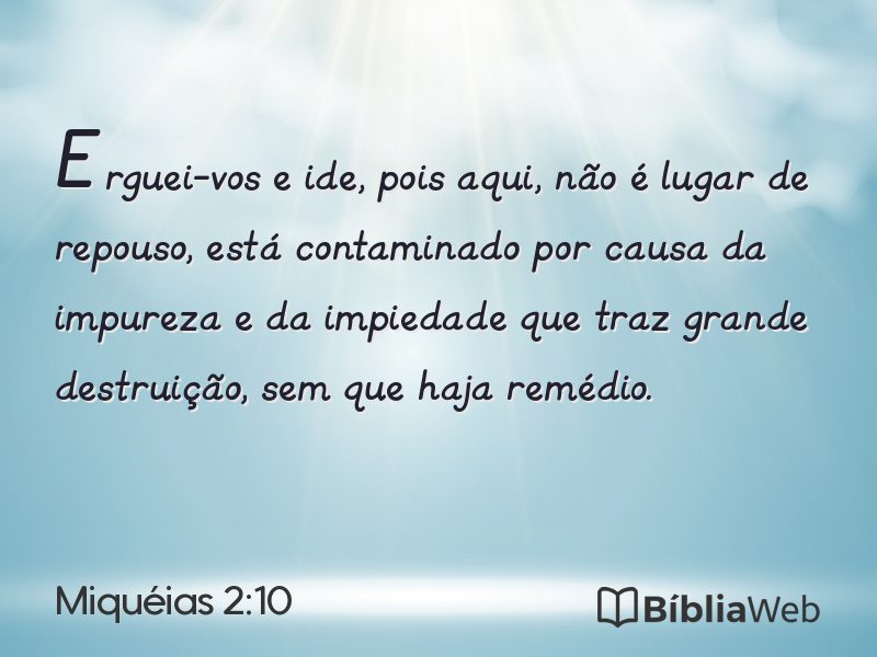 Miquéias 2:10 em imagem para compartilhar