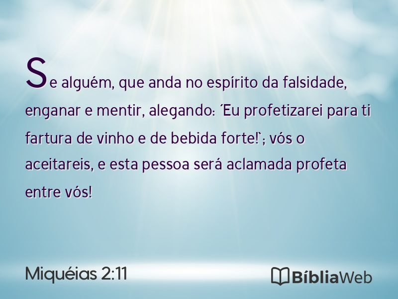 Miquéias 2:11 em imagem para compartilhar