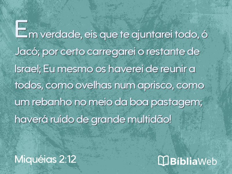 Miquéias 2:12 em imagem para compartilhar