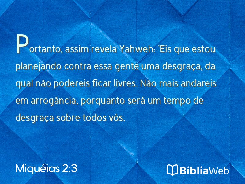Miquéias 2:3 em imagem para compartilhar