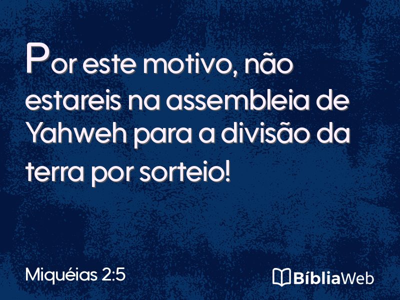 Miquéias 2:5 em imagem para compartilhar