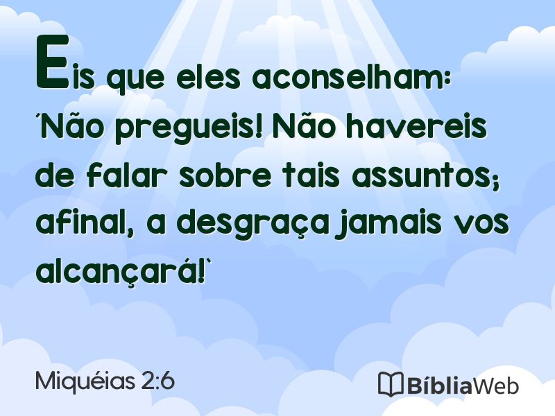 Miquéias 2:6 em imagem para compartilhar