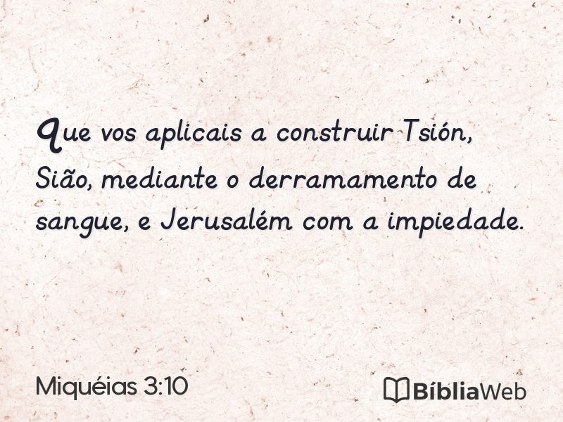 Miquéias 3:10 em imagem para compartilhar