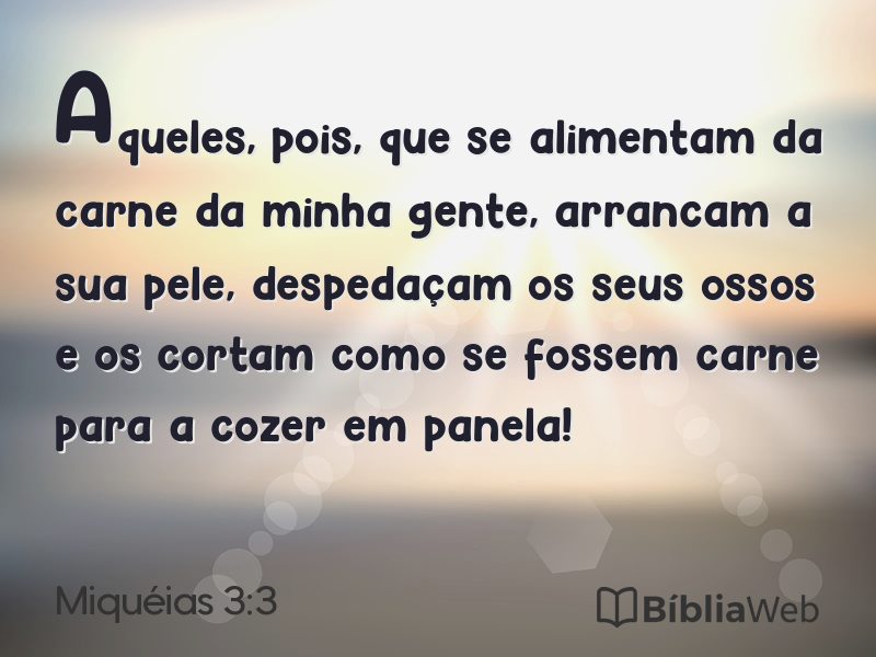 Miquéias 3:3 em imagem para compartilhar
