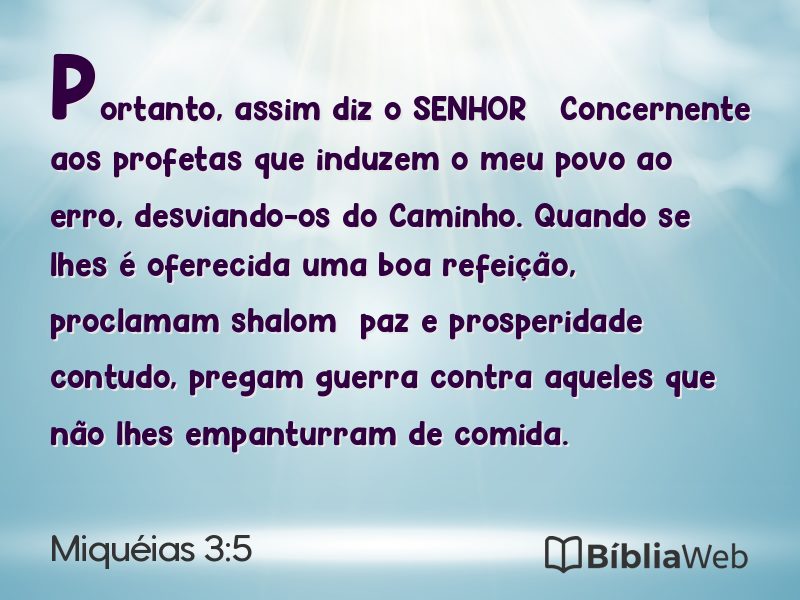 Miquéias 3:5 em imagem para compartilhar
