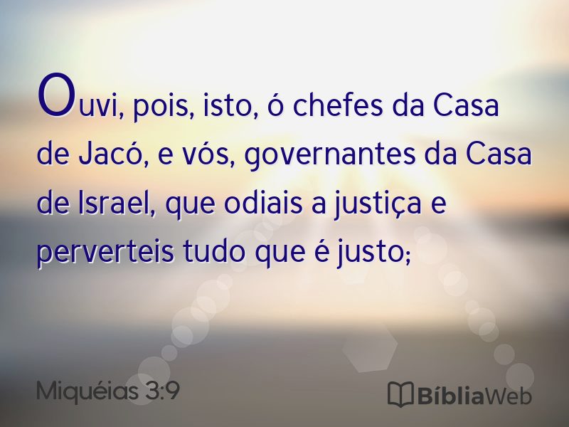 Miquéias 3:9 em imagem para compartilhar