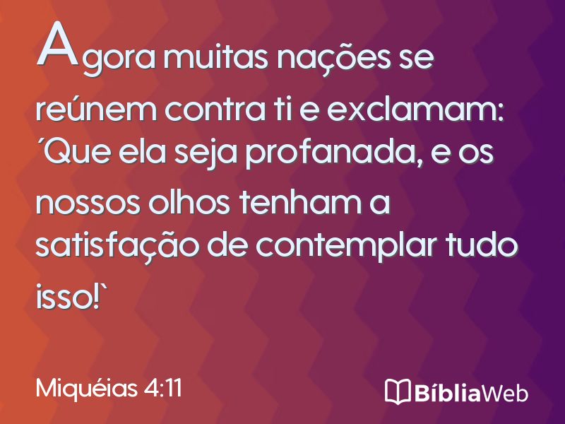 Miquéias 4:11 em imagem para compartilhar
