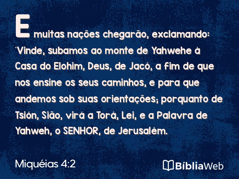 Miquéias 4:2 em imagem para compartilhar