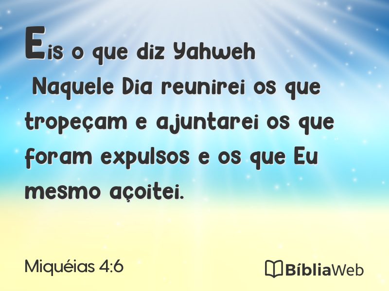Miquéias 4:6 em imagem para compartilhar