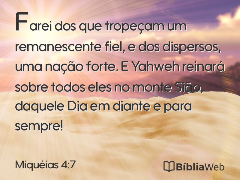 Miquéias 4:7 em imagem para compartilhar