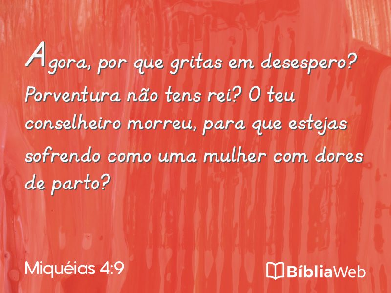 Miquéias 4:9 em imagem para compartilhar