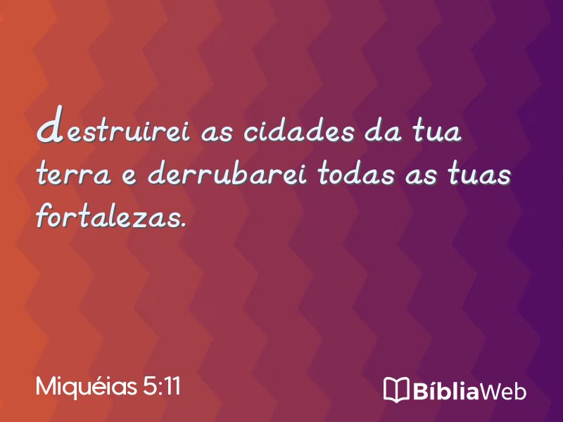 Miquéias 5:11 em imagem para compartilhar