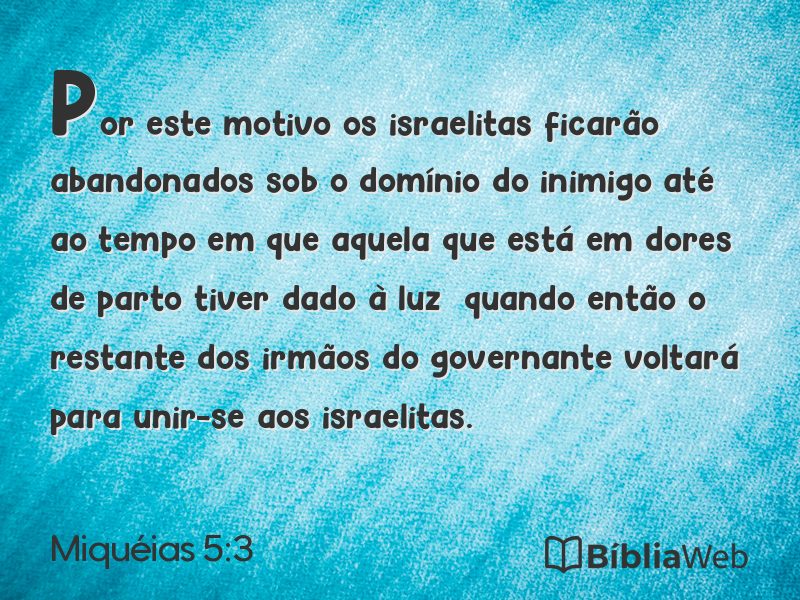 Miquéias 5:3 em imagem para compartilhar