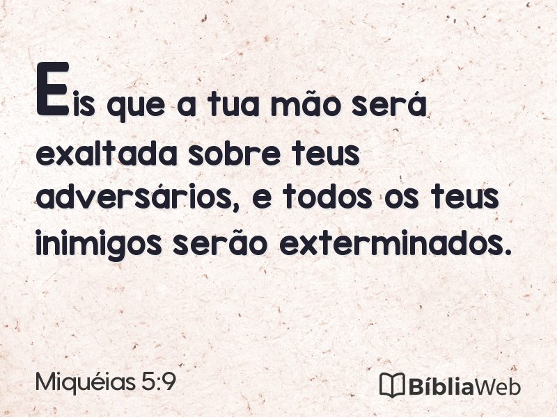 Miquéias 5:9 em imagem para compartilhar