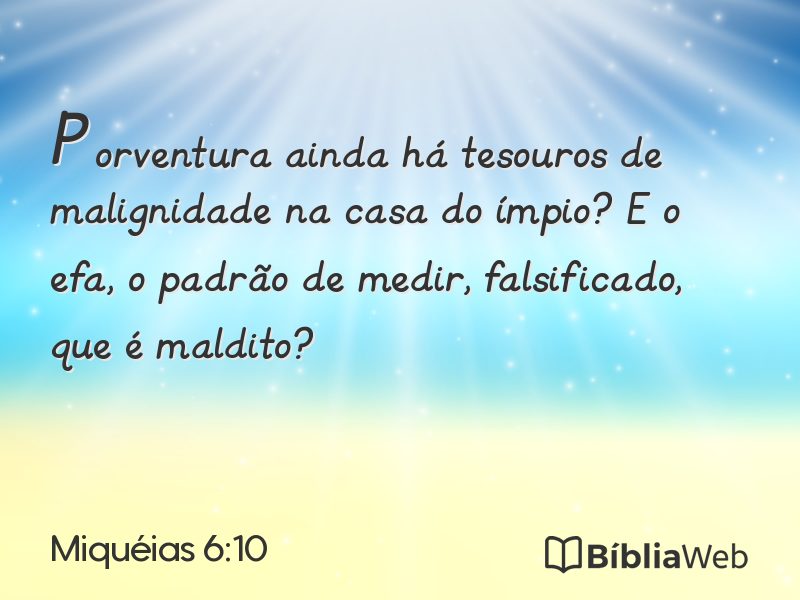 Miquéias 6:10 em imagem para compartilhar