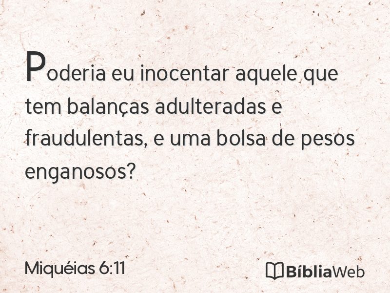 Miquéias 6:11 em imagem para compartilhar