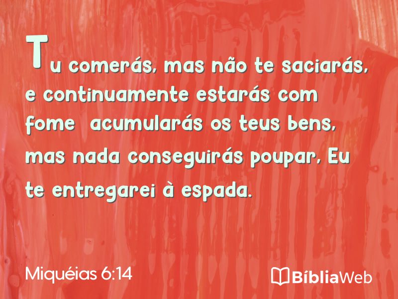 Miquéias 6:14 em imagem para compartilhar