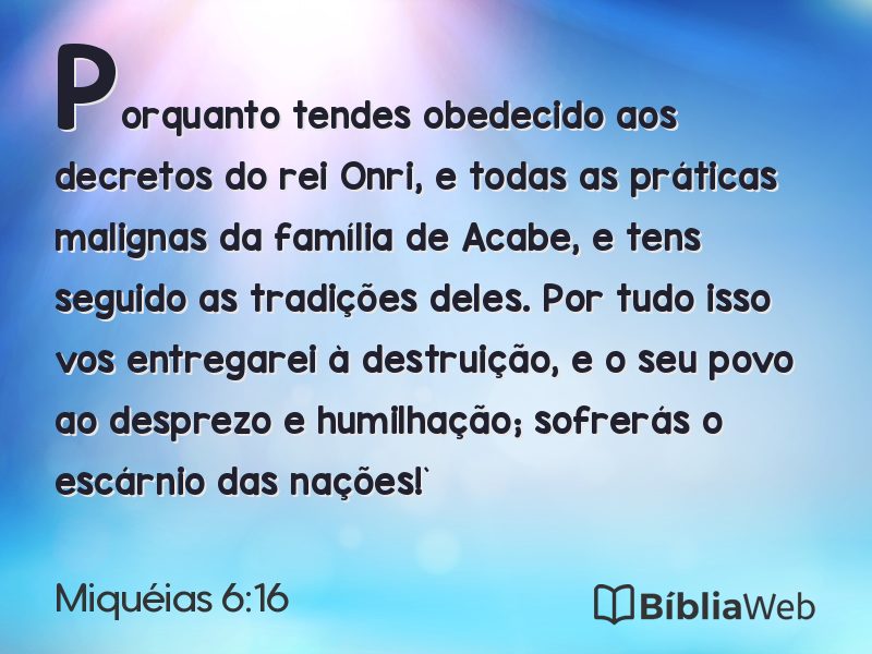 Miquéias 6:16 em imagem para compartilhar