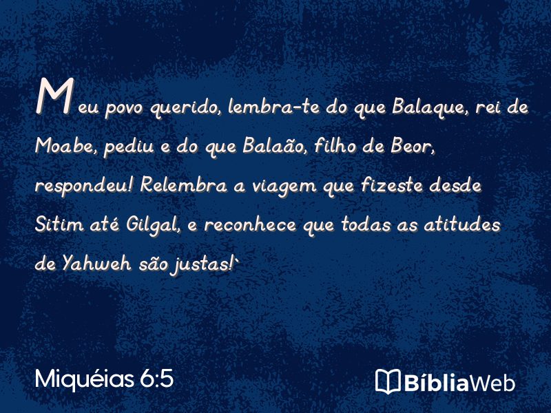 Miquéias 6:5 em imagem para compartilhar