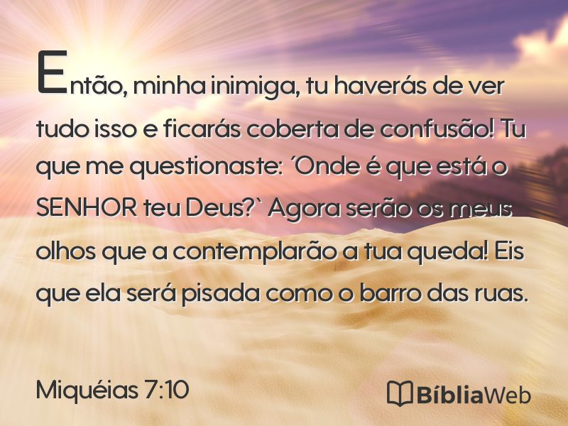 Miquéias 7:10 em imagem para compartilhar