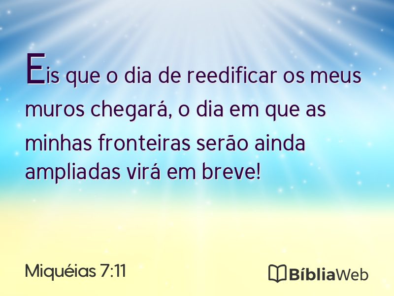 Miquéias 7:11 em imagem para compartilhar