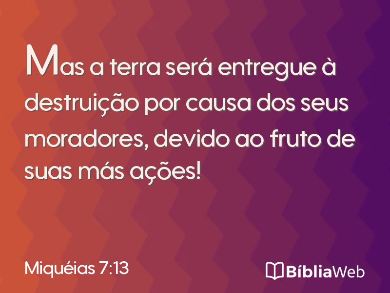 Miquéias 7:13 em imagem para compartilhar