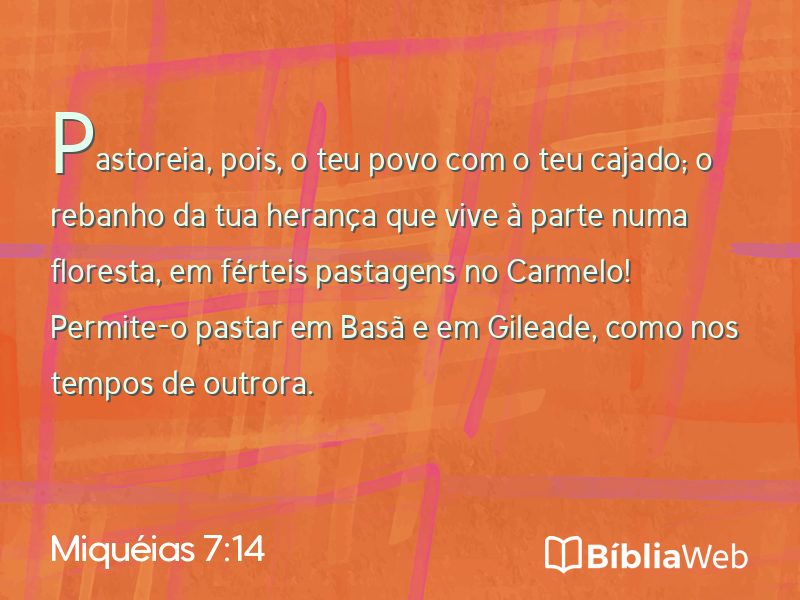 Miquéias 7:14 em imagem para compartilhar