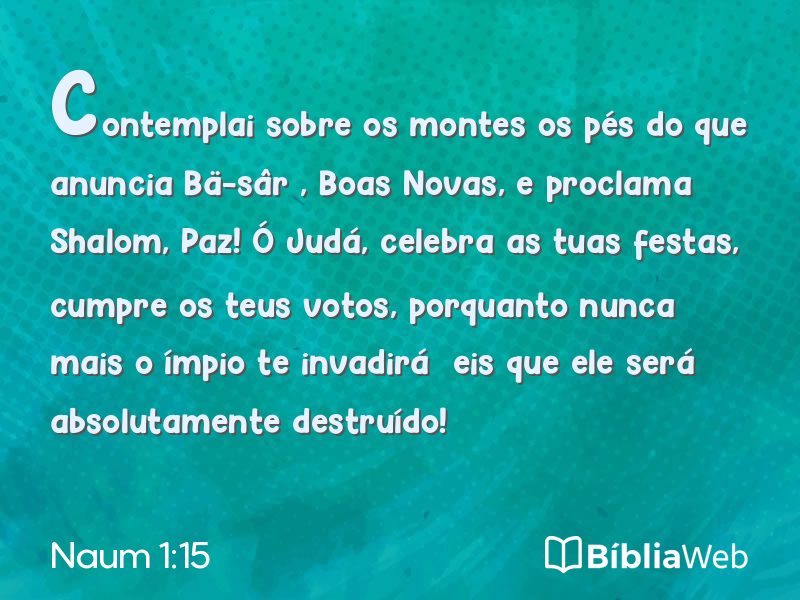 Naum 1:15 em imagem para compartilhar
