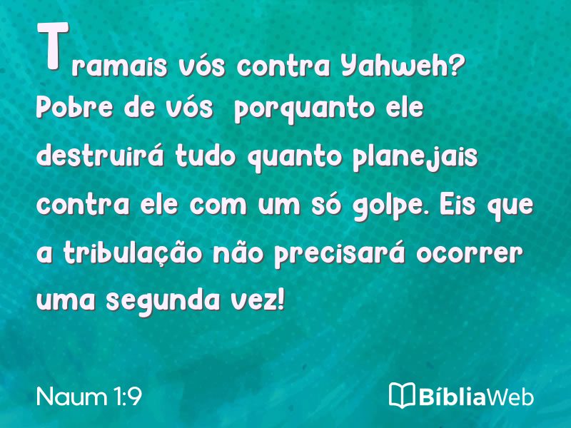 Naum 1:9 em imagem para compartilhar