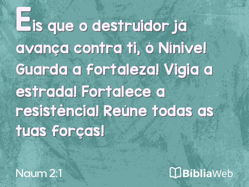 Naum 2:1 em imagem para compartilhar