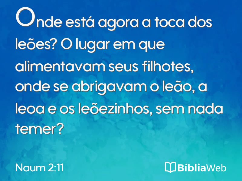 Naum 2:11 em imagem para compartilhar