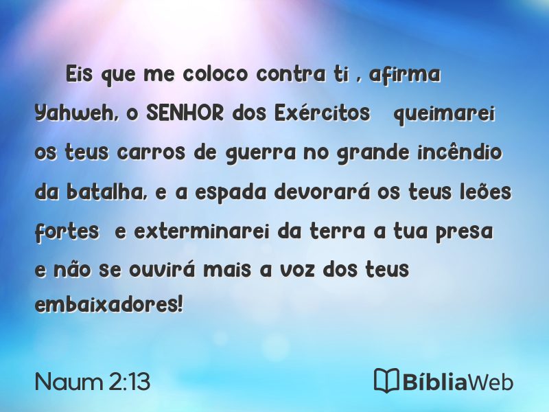 Naum 2:13 em imagem para compartilhar