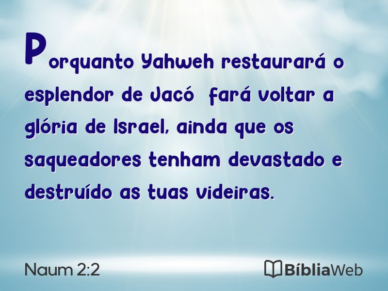 Naum 2:2 em imagem para compartilhar