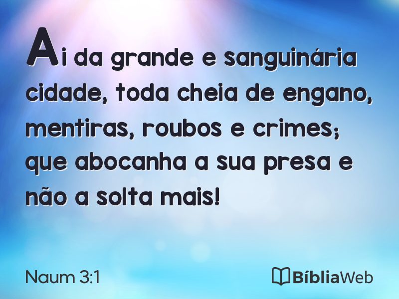 Naum 3:1 em imagem para compartilhar