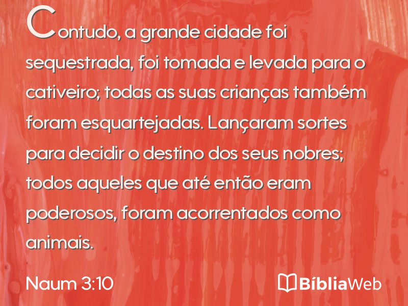 Naum 3:10 em imagem para compartilhar