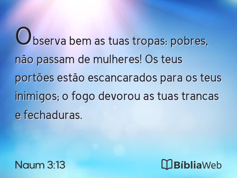 Naum 3:13 em imagem para compartilhar