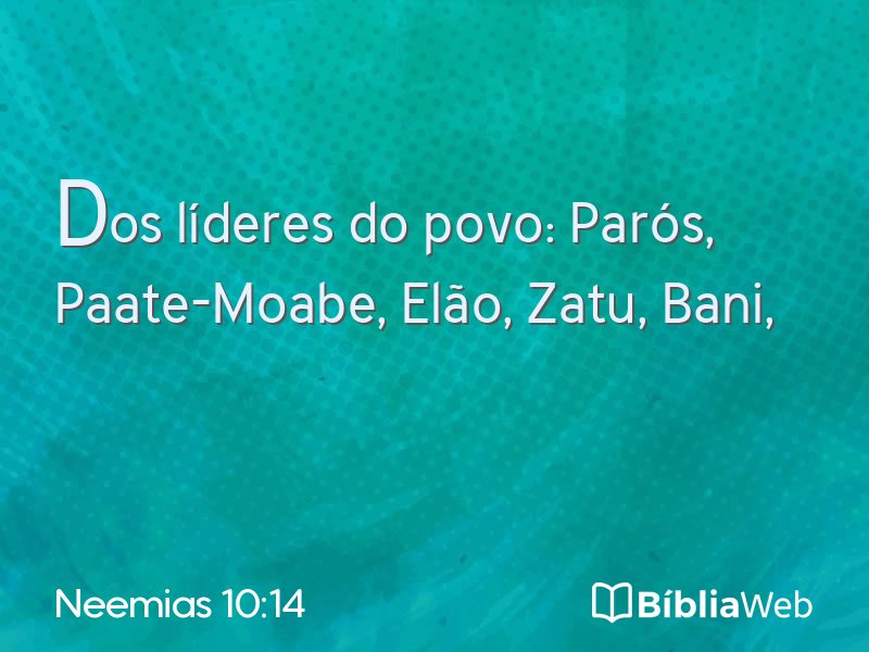 Neemias 10:14 em imagem para compartilhar