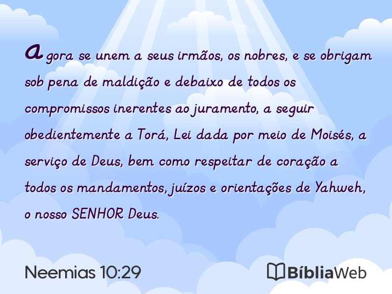 Neemias 10:29 em imagem para compartilhar
