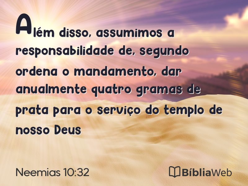 Neemias 10:32 em imagem para compartilhar