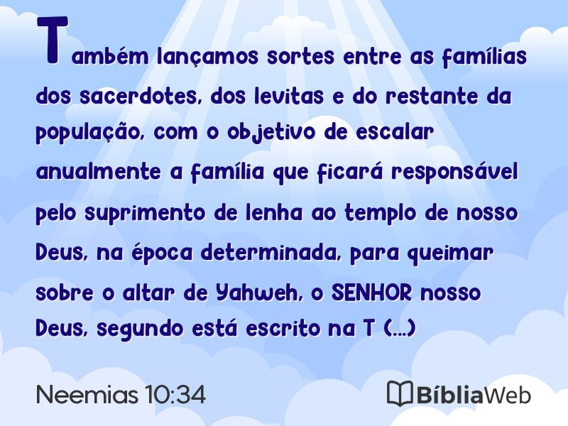 Neemias 10:34 em imagem para compartilhar