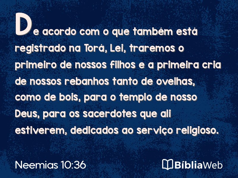Neemias 10:36 em imagem para compartilhar