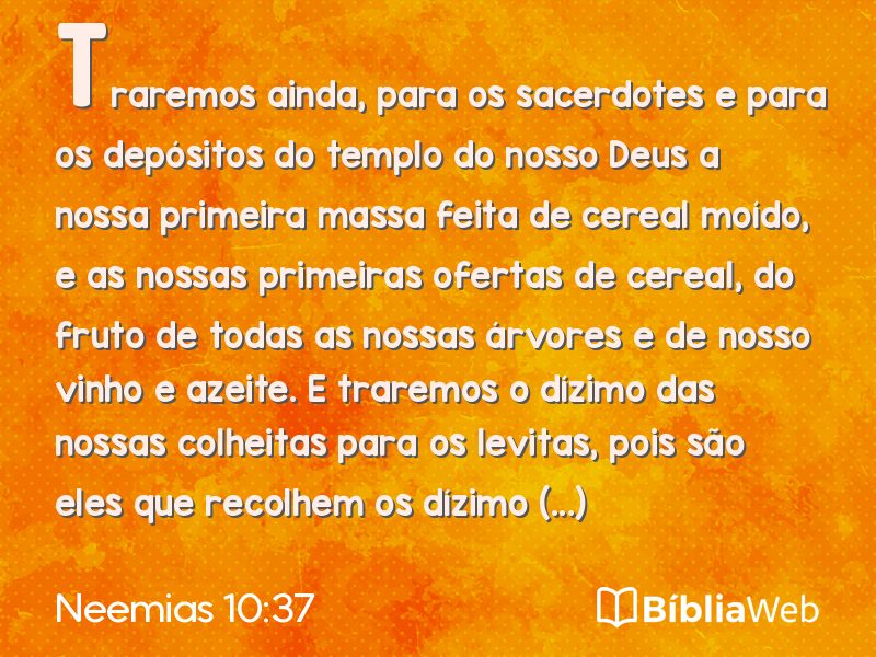 Neemias 10:37 em imagem para compartilhar