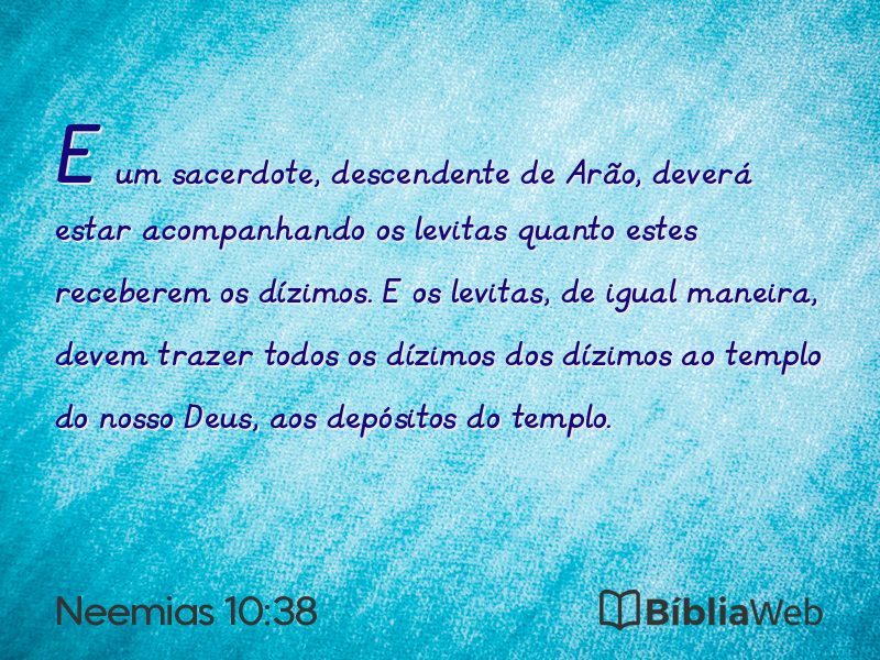 Neemias 10:38 em imagem para compartilhar