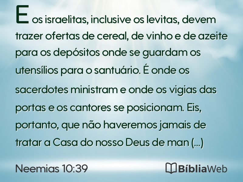 Neemias 10:39 em imagem para compartilhar