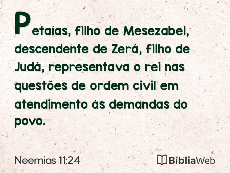 Neemias 11:24 em imagem para compartilhar