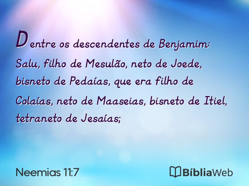 Neemias 11:7 em imagem para compartilhar