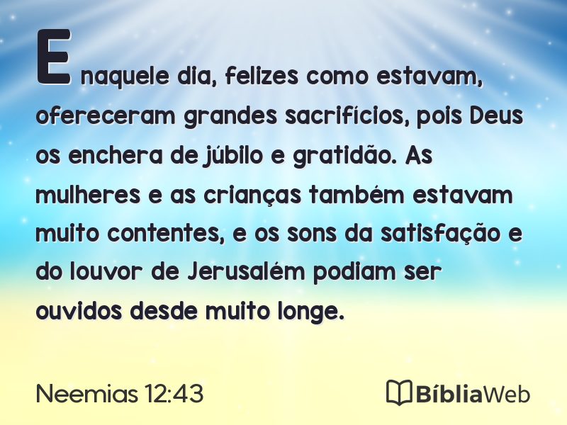 Neemias 12:43 em imagem para compartilhar