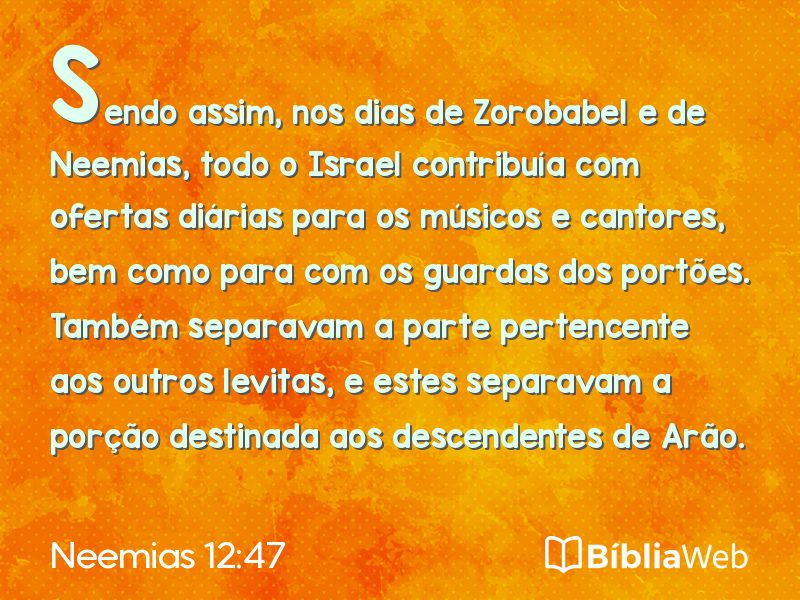Neemias 12:47 em imagem para compartilhar